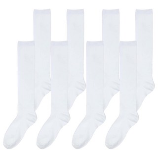 Izileg 女款 修身基本羅紋膝下襪 4雙組