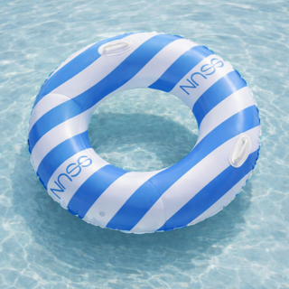 SSUN 스트라이프 에디션 원형 튜브 중형 80cm, 블루, 1개