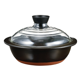 HARIO 好璃奧 萬古燒8號深土鍋 275 x 275 x 170 x 225mm 2.3kg 2L, 1個, 27.5cm