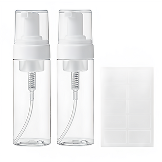 comet 慕斯分裝瓶 150ml 附標籤貼紙, 透明色, 2個