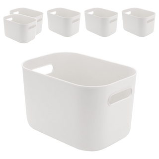 小麥購物 日式收納盒B C396 218g, 方盒 白色, 6個