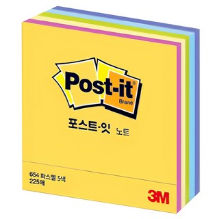 포스트잇 큐브노트, 파스텔5색, 225매, 1개