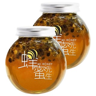 Mr.HONEY 蜂蜜先生 蜂蜜漬百香果 嚴選台灣在地百香果 成分簡單不含糖, 240g, 2罐