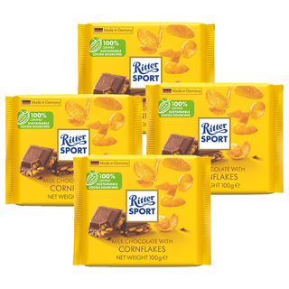 Ritter Sport 玉米片巧克力, 100g, 4個