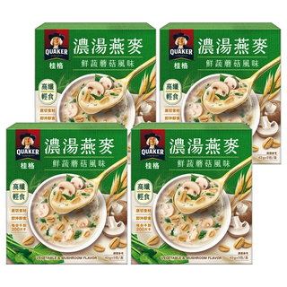 QUAKER 桂格 濃湯燕麥 鮮蔬蘑菇風味 5包入, 215g, 4盒