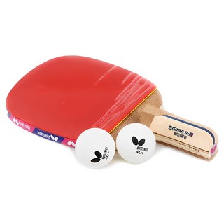 버터플라이 펜홀더 라켓 BIRIBA 2-1 + 탁구공 2p, 1세트