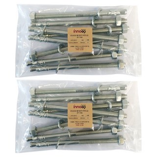Ino工具混凝土楔形膨脹螺絲 鍍鋅 12mm*200mm 8個入, 2個