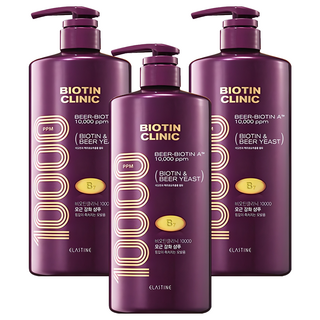 엘라스틴 비오틴클리닉 맥주효모 샴푸 싱그러운 향, 1L, 3개