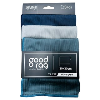 SADOMAIN 仙德曼 玻璃系列 優纖抹布3件組, 1組, 30 x 30 cm