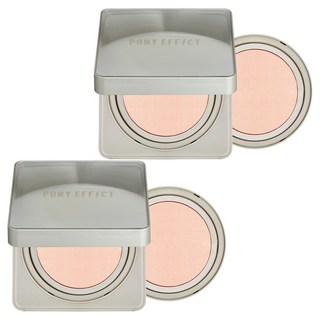 PONY EFFECT 零暗沉柔霧持久水氣墊 15g+補充粉蕊 15g, 001 Rosy Ivory(19號), 2組