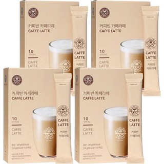 The Coffee Bean 拿鐵即溶咖啡粉隨身包, 14g, 10條, 4盒
