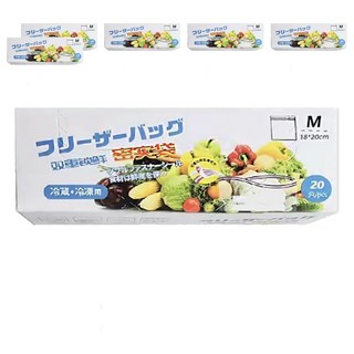 蔬果食品加厚保鮮分裝密封袋, M, 20入, 6盒