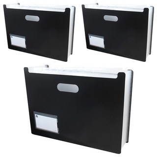 珠友文化 A4風琴夾, 黑色, 3個