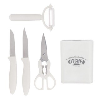 沐慕家居 廚具收納盒四件套 （刀*2 + 剪刀*1 + 刨刀*1）, 16.5cm, White, 1組
