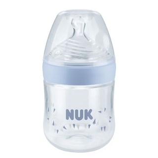NUK Nature Sense PP奶瓶 150ml, 防脹氣, 多個仿生出乳孔, 加寬口徑, 藍色, 1個