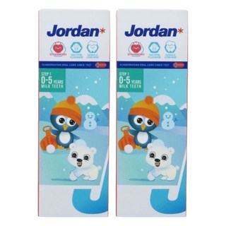 Jordan 兒童牙膏 適齡含氟溫和配方清潔牙齒 無糖且不含SLS, 75g, 2條, 0~5歲