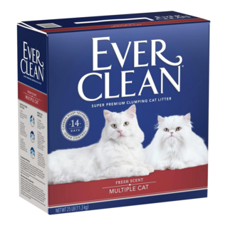 EVER CLEAN 藍鑽 強效結塊貓砂, 超強凝結無粉塵, 適合多貓家庭, 25磅/11.3kg, 強效抗菌, 1盒