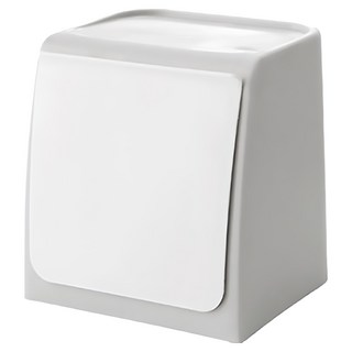 E.dot 壁掛自動回彈垃圾桶 免釘免鑽 自由黏貼 灰色, 15 x 14.5 x 12.5cm