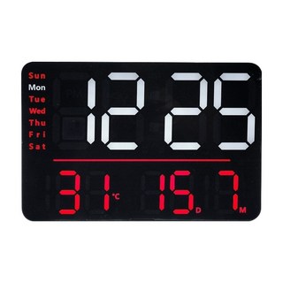 萬年曆LED電子掛鐘 正/倒計時功能 時間/日期/溫度/星期同屏顯示 雙色顯示 遙控操作 壁掛/桌立兩用, 紅色