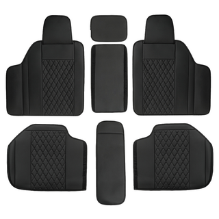 DAEHAN AUTOMOBILE 車用後座皮革全包覆式椅套 RBS-DH-DCCU (尊爵黑), 黑色, 1組