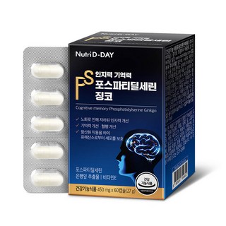 뉴트리디데이 인지력 기억력 포스파티딜세린 징코 27g, 60정, 1개