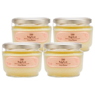 SABON 身體磨砂膏 橙花漫舞 320g 溫和去角質 深層滋潤 改善膚色 使肌膚光滑細緻, 4罐