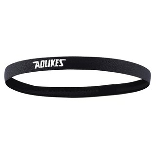 AOLIKES 奧力克斯 時尚導汗帶 男女通用 尼龍材質, 52~60cm, 黑色, 1個