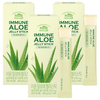 네추럴라이즈 이뮨 알로에 젤리스틱, 280g, 3개