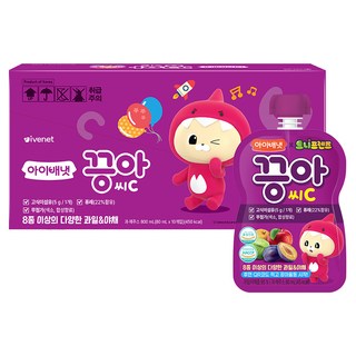 韓國 ivenet 孩童綜合蔬果汁, 綜合蔬果C口味, 80ml, 10包