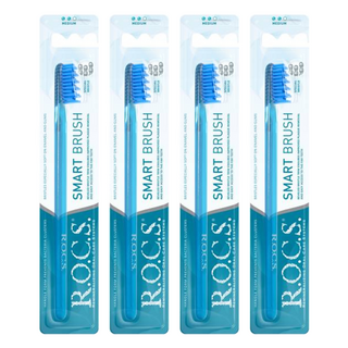 R.O.C.S. 多層刷毛成人亮白牙刷 刷毛柔軟 呵護琺瑯質和牙齦, 1入, 4支