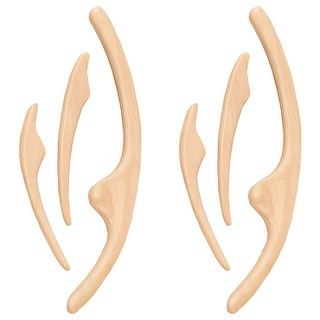 上手家居 日式瘦臉體雕按摩器 3件組 撥筋棒/臉部按摩器/刮痧棒, 原木色, 2組