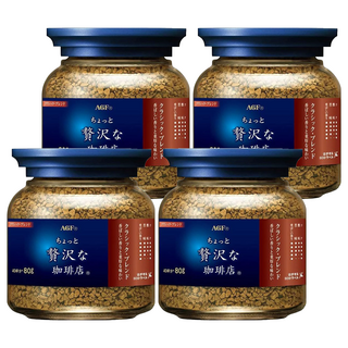 AGF 微奢華咖啡店 咖啡罐 藍紅標 經典贅沢, 80g, 1入, 4罐