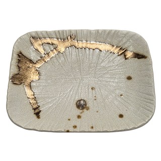 金流刻紋角皿 日本製, 1個, 金流刻紋 米色, 23.3 x 15.5 x 2.5cm