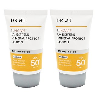 DR.WU 達爾膚 台灣公司貨 極效物理舒緩防曬 SPF50+ PA+++, 35ml, 2條
