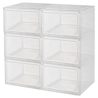 AOTTO 創意傢俱 磁吸加厚正開收納鞋盒 AL-210W 6個, 透明, 1組