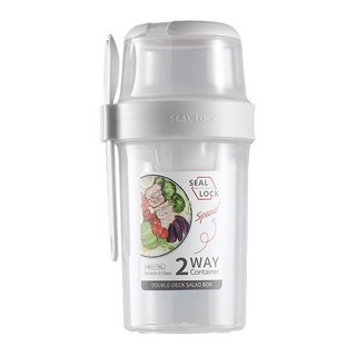 SEAL LOCK 雙層沙拉杯 顏色隨機 760ml + 310ml, 1個