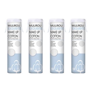 小麥購物 全棉三層淨膚化妝棉 L340, 100片, 4包