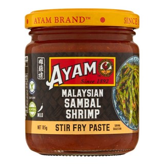 AYAM 雄雞標 參巴蝦米醬 185g 馬來西亞風味, 1罐