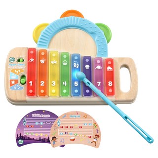 LeapFrog 跳跳蛙 彩虹木琴鈴鼓組 Tappin' Colors 2 合 1 100% FSC 認證木材, 多色, 1盒