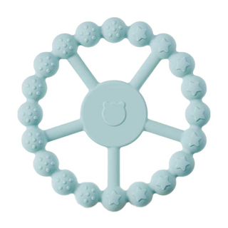 KU.KU Duckbill 酷咕鴨 KUKU PLUS 摩天輪矽膠固齒器，食品級矽膠，舒緩寶寶長牙不適, 氣泡藍, 1個