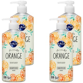 Kao 花王 Cucute 珂珂透 按壓式高效濃縮洗碗精 柑橘香 輕鬆去除頑強油漬 讓餐具潔淨如新, 480ml, 4瓶