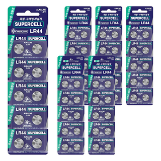 Supercell 鹼性鈕扣電池 LR44, 10入, 6個