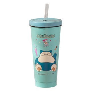 SHIERN-CHIU 廣億實業 PoKeMoN 寶可夢 P720A 不鏽鋼吸管杯 700ml, 卡比獸 綠色, 1個