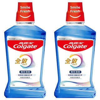 Colgate 高露潔 全效含氟漱口水 薄荷清新, 500ml, 2瓶