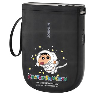 NIIMBOT 熱感應標籤機 蠟筆小新聯名款 D11_H, 太空漫遊 曜石黑, 1台