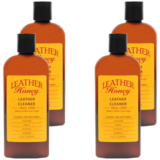 LeatherHoney 皮革清潔液 清潔和修復皮革 適用於皮革、人造皮革、橡膠、塑料、乙烯基, 237ml, 4瓶