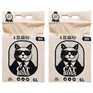 PET SONG CATBOSS系列 木薯豆腐貓砂 1.5mm, 混砂, 6L, 2包