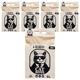 PET SONG CATBOSS系列 木薯豆腐貓砂 1.5mm, 混砂, 6L, 5包