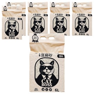 PET SONG CATBOSS系列 木薯豆腐貓砂 1.5mm, 混砂, 6L, 6包