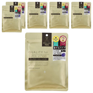 DERMA LASER Quality First 皇后面膜 VC100修護 金色, 7片, 6袋